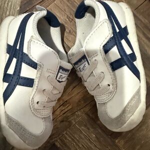 Onitsuka Tiger by Asics Kids White and Navy Sneakers